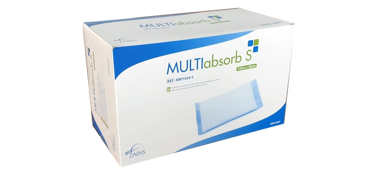 MULTIabsorb S 10cm x 20cm 1 buc Compresă cu absorbție ridicată; celuloză nețesută, sterilă